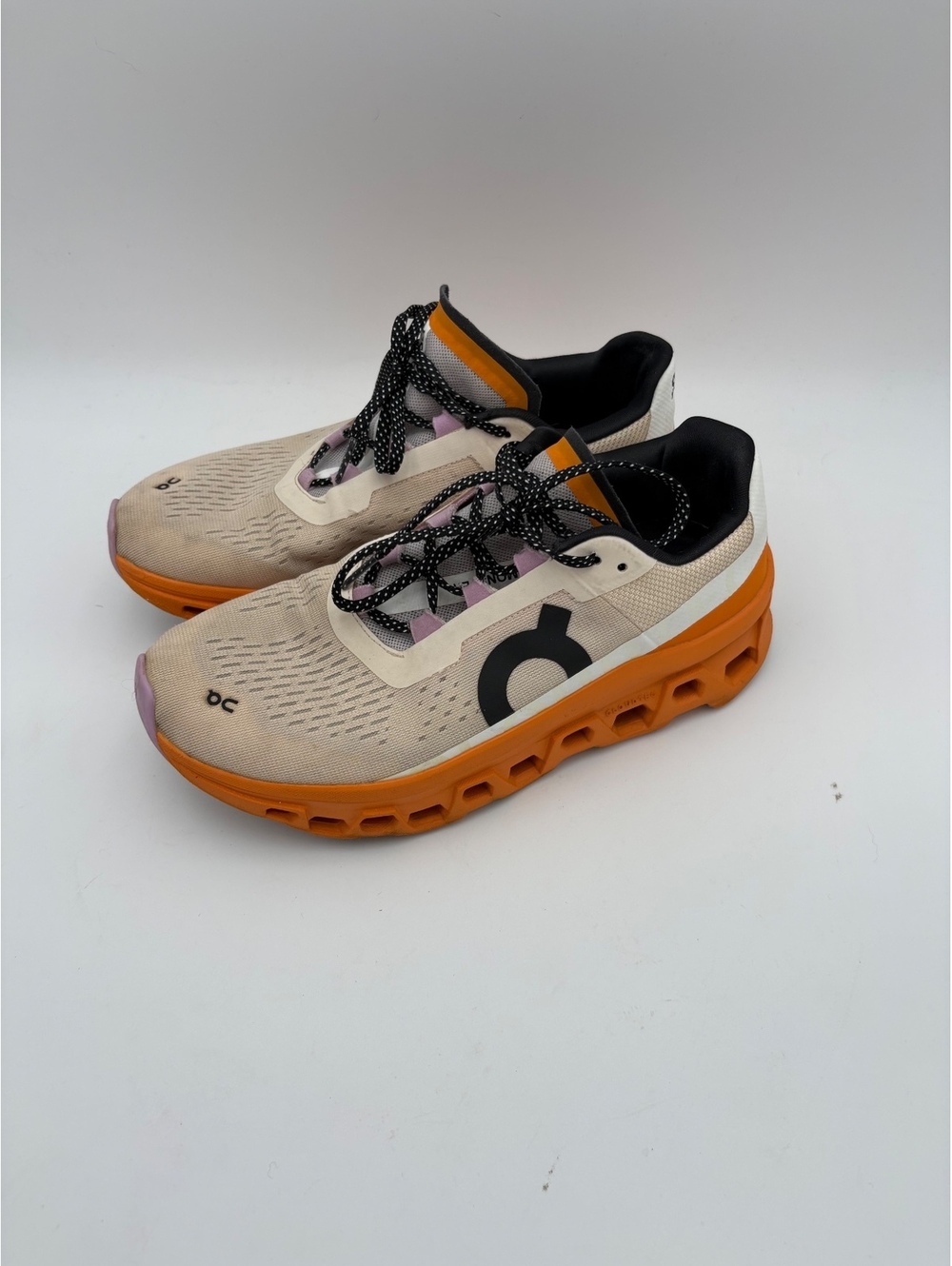 On Cloud Cloud Monster Woman’s 8.5 Running Shoes in White and Orange Sneakers - Picture 3 of 9